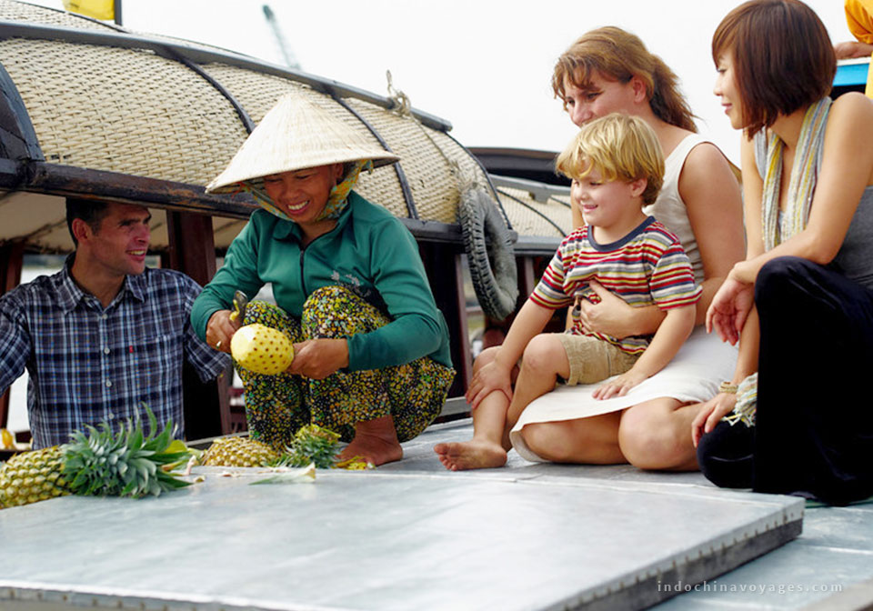 Floating market in Mekong Delta