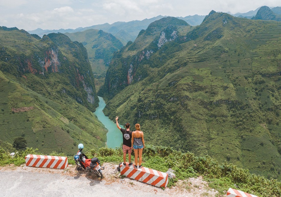 Riding motorbike in Ha Giang