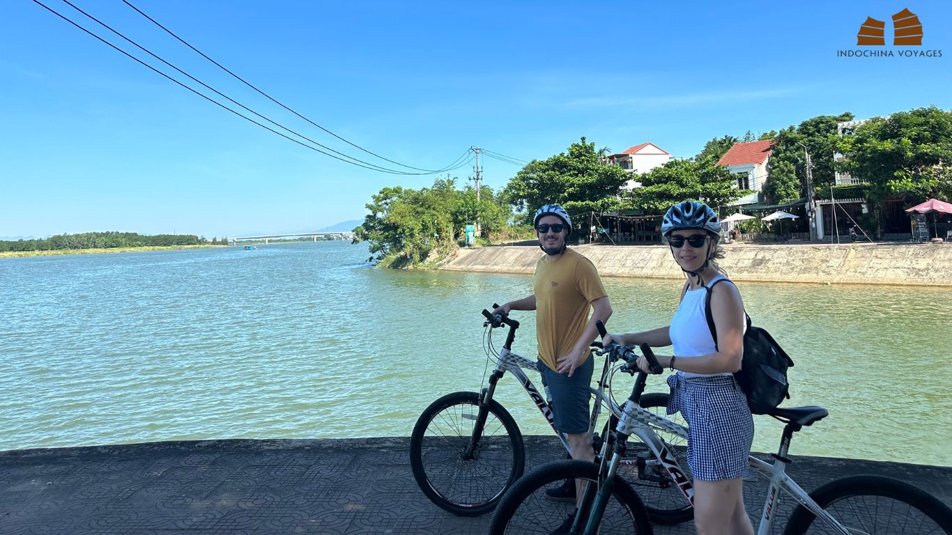 Cycling along Thu Bon river in Hoi An