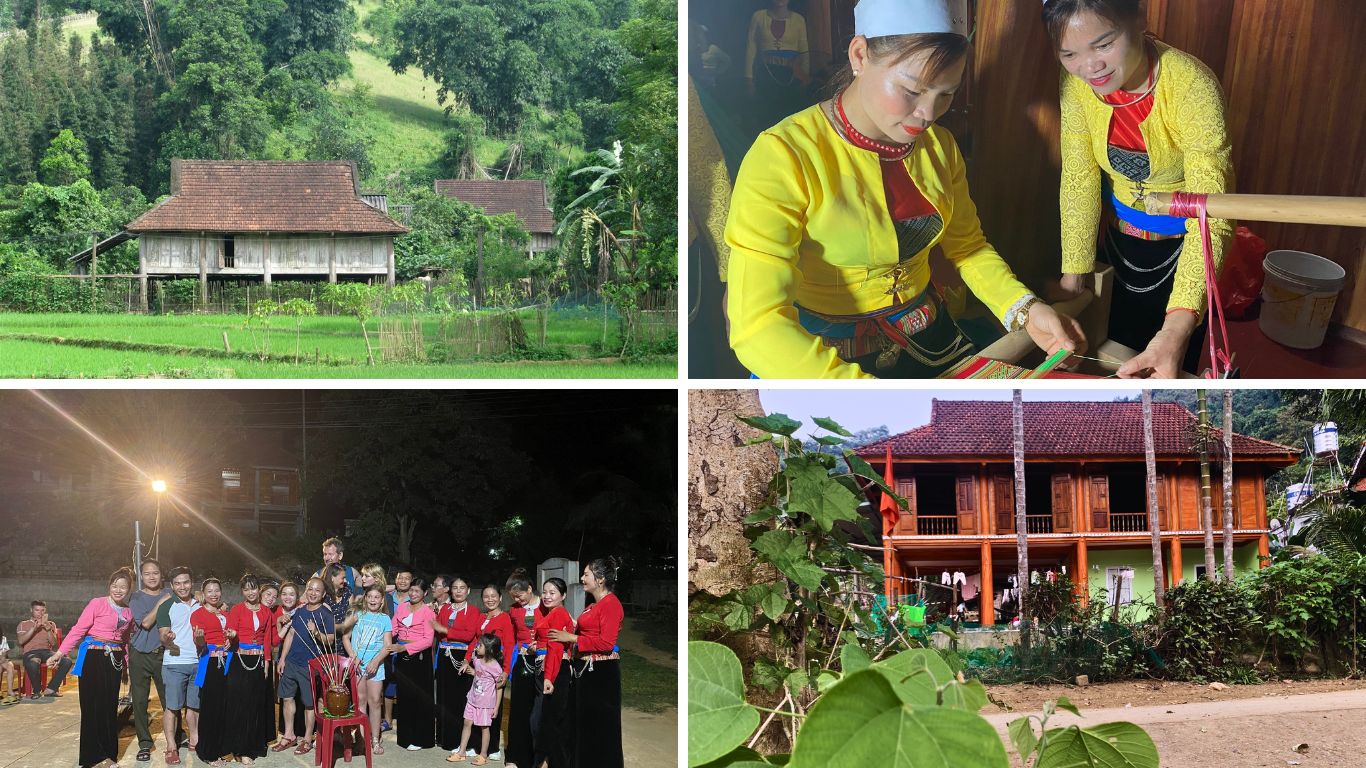  Muong ethnic minority stilt house, traditional weaving, evening cultural performance with travellers, and a homestay in the village near Cuc Phuong National Park, Ninh Binh, Vietnam