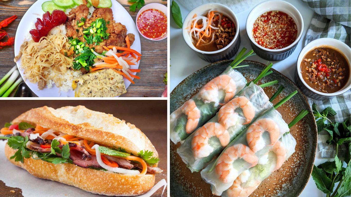 Com tam, banh mi, spring roll