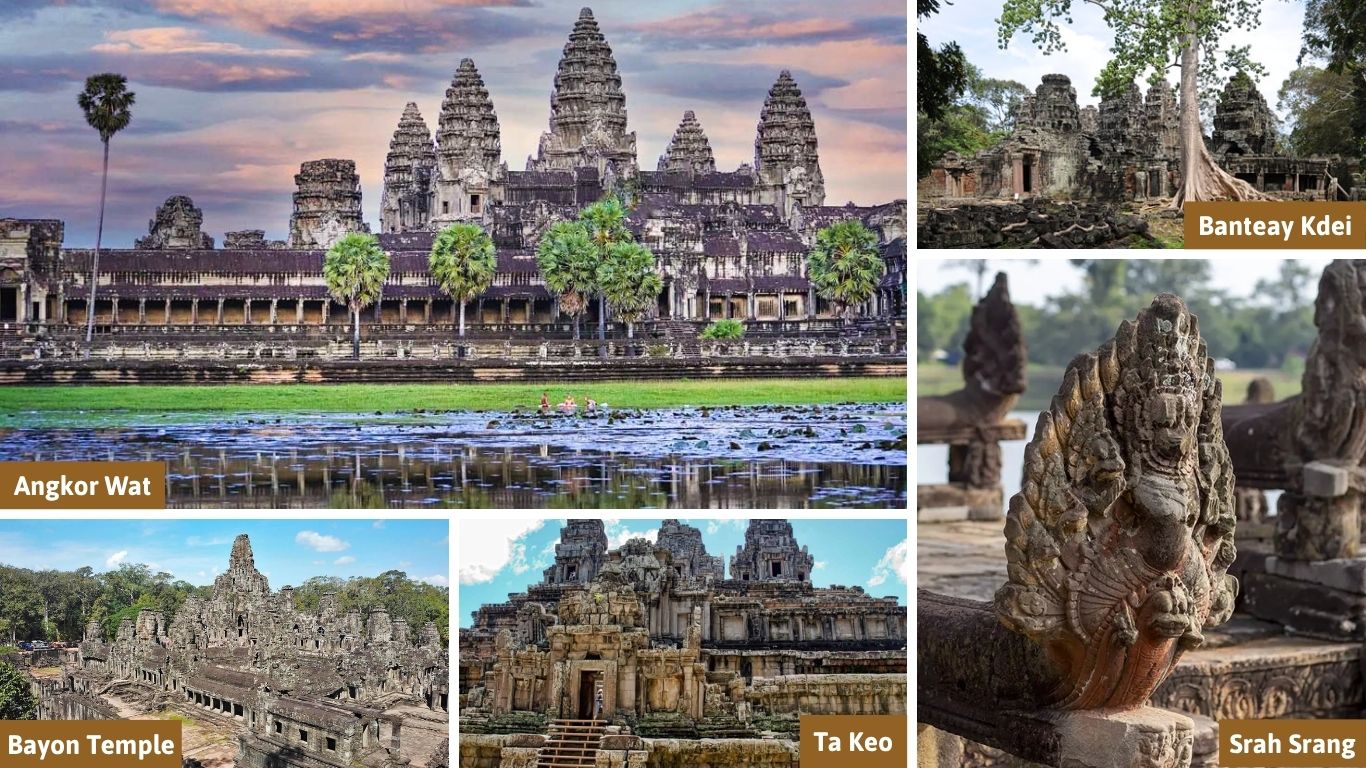 Angkor Wat, Banteay Kdei, Bayon Temple, Ta Keo, Srah Srang