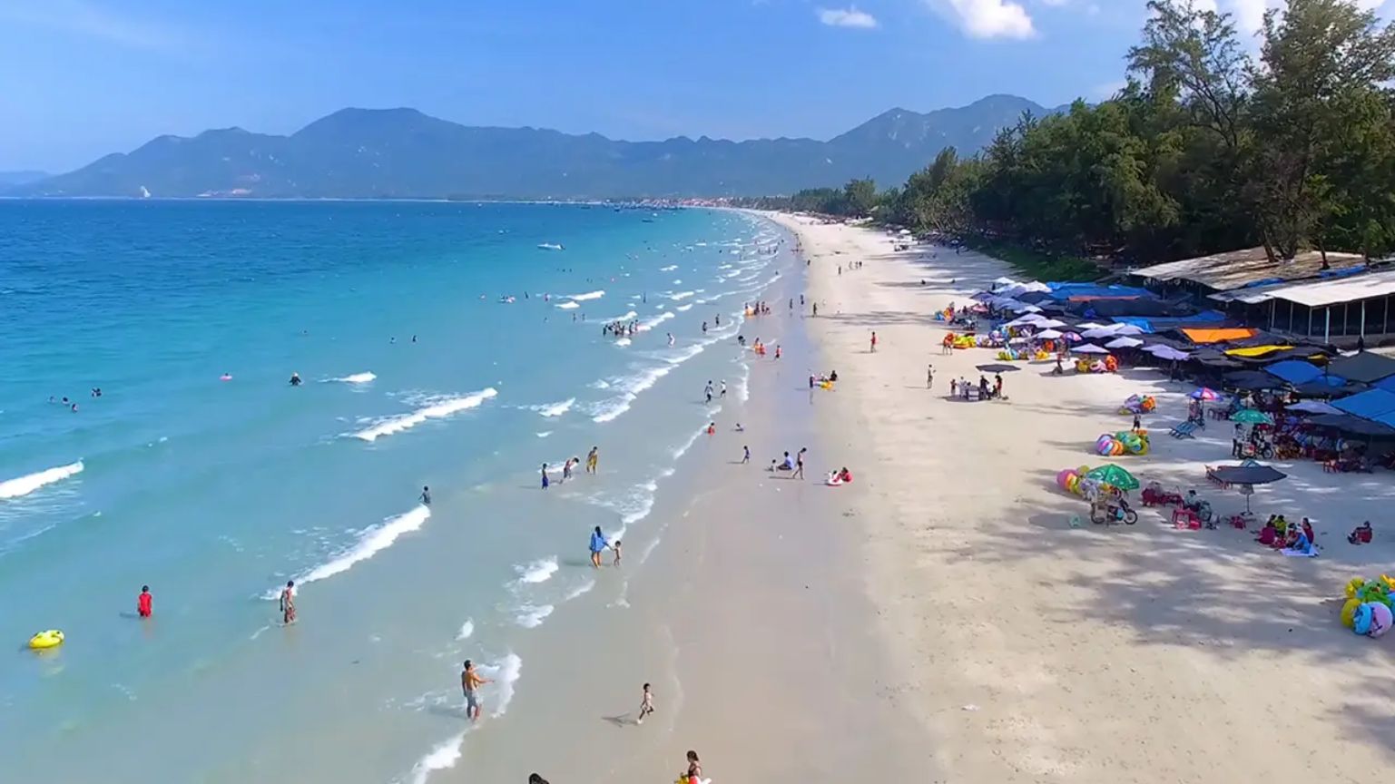 Doc Let Beach with soft white sand and gentle waves in Nha Trang Vietnam