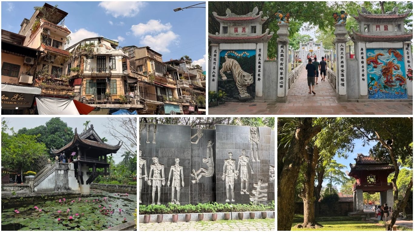 Hanoi landmarks Old Quarter architecture Temple of Literature One Pillar Pagoda cultural sites July visit