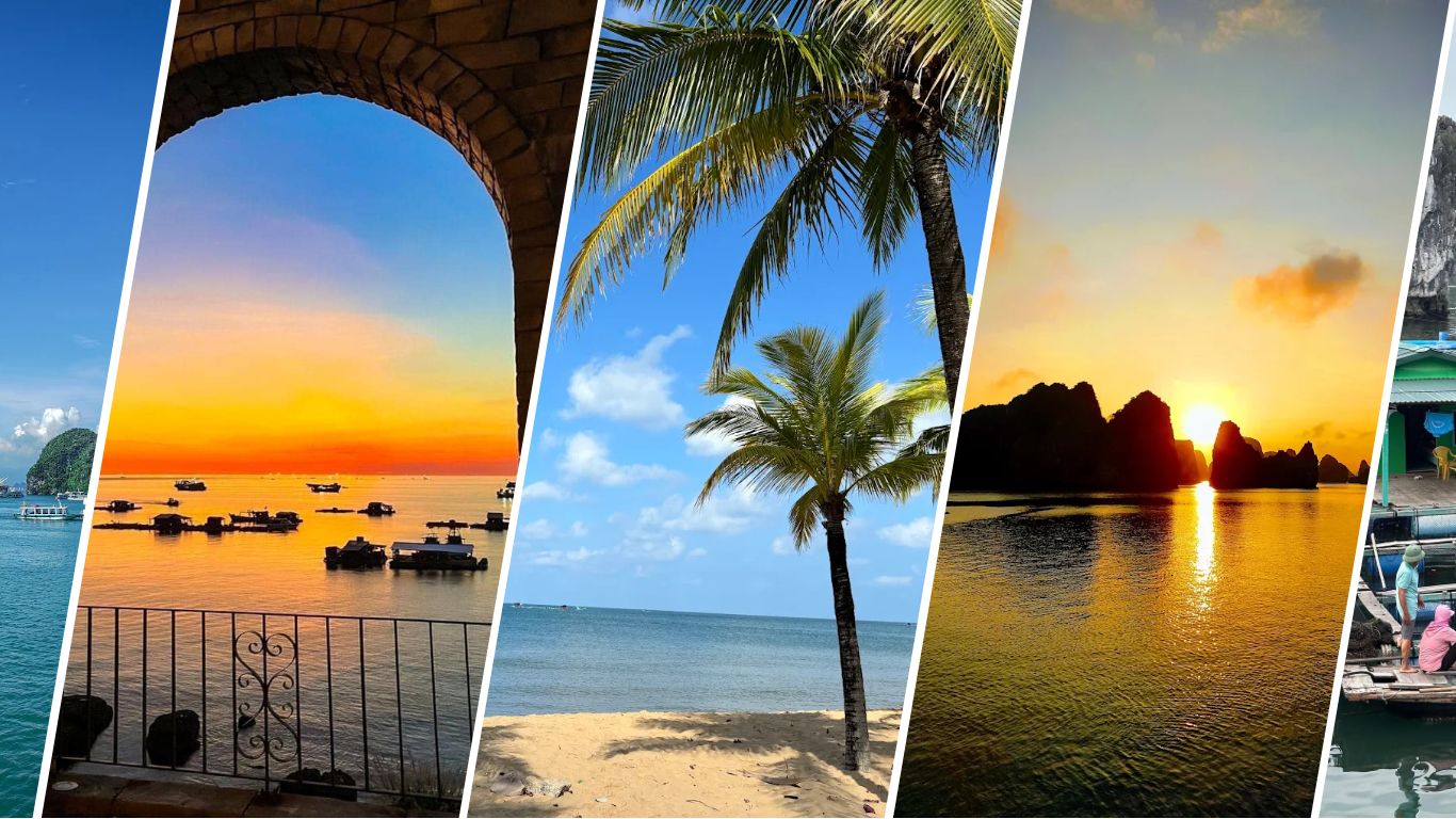 Phu Quoc beach and Halong Bay scenery comparison Vietnam travel destinations