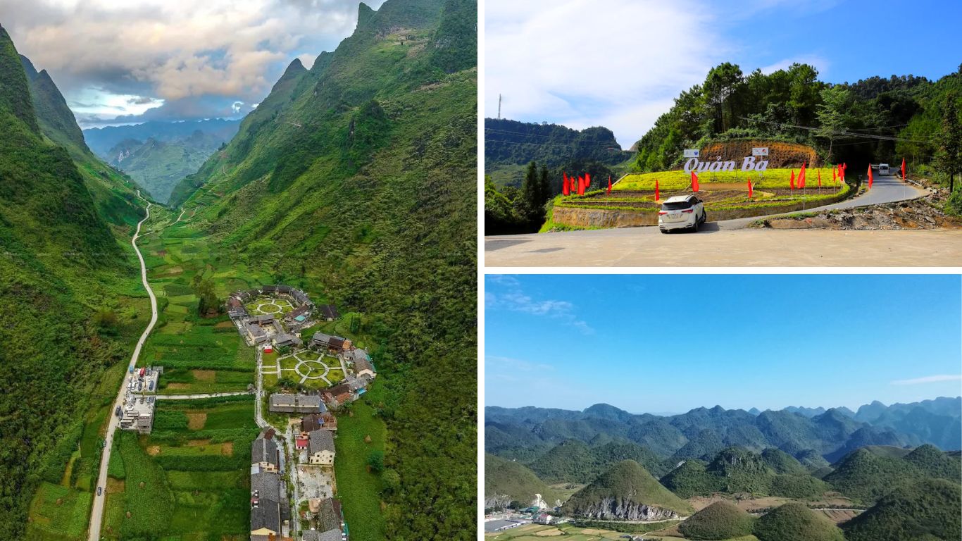 Quan Ba valley and mountain views on the Ha Giang Loop in July green season