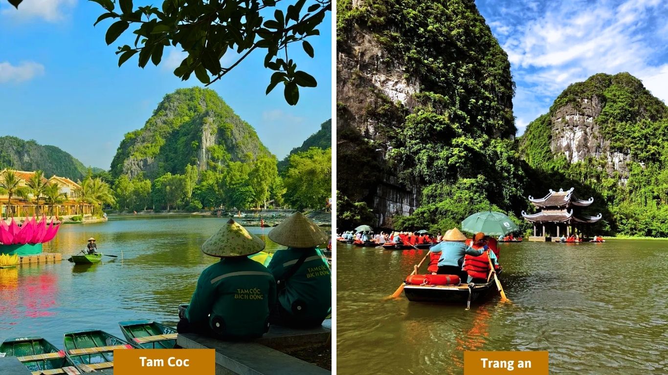 Tam Coc and Trang An boat trips in Ninh Binh in July, two of the best things to do in the wet season