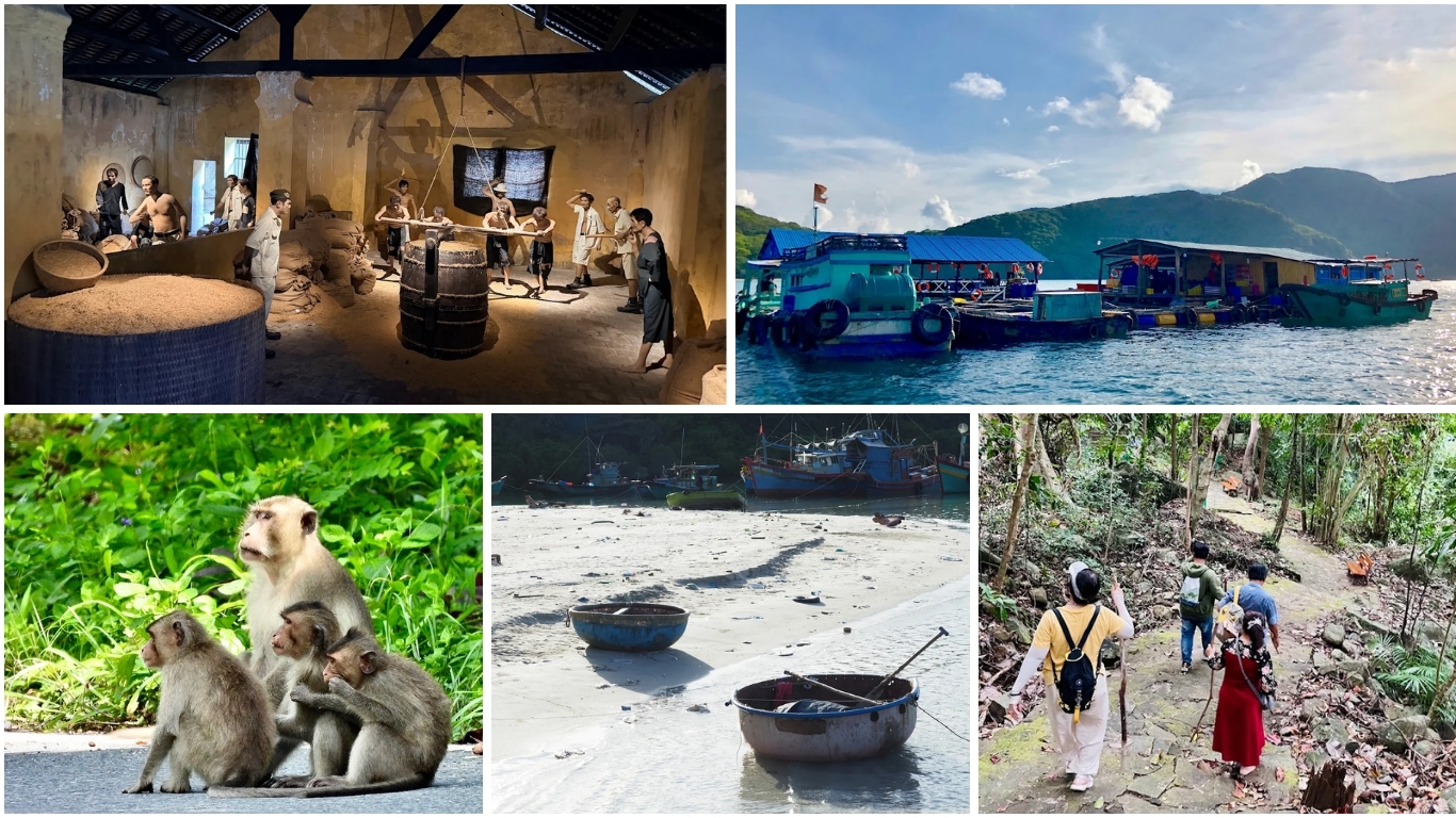 Con Dao activities including prison museum, fishing village, wildlife, traditional basket boats and national park hiking for Vietnam island trip planning