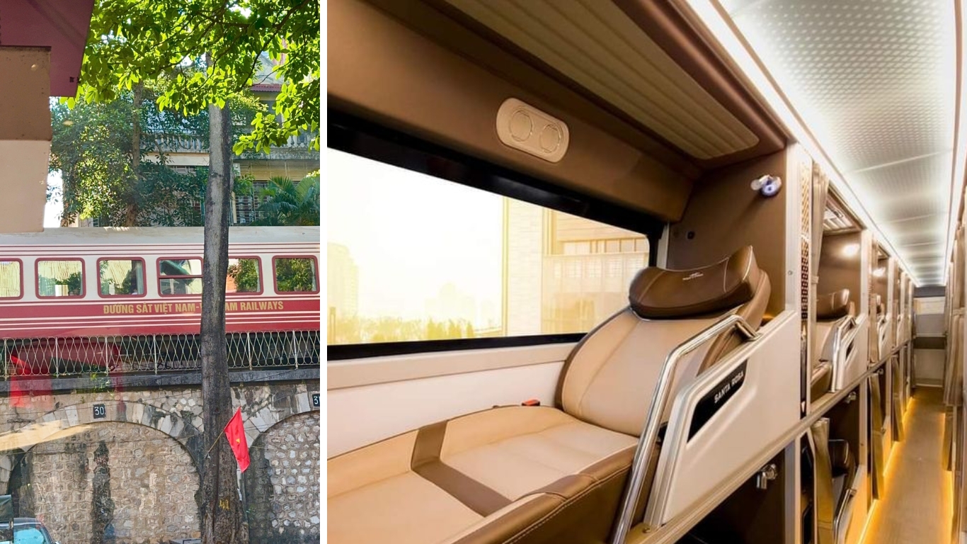 Vietnam Railways overnight train cabin to Lao Cai